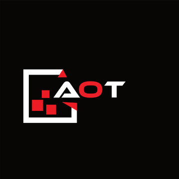  AOT creative minimalist letter logo.  AOT unique vector initials alphabet letter logo design