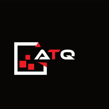  ATQ creative minimalist letter logo.  ATQ unique vector initials alphabet letter logo design