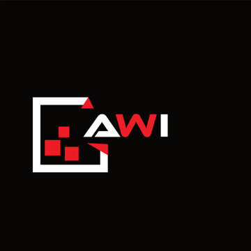  AWI creative minimalist letter logo.  AWI unique vector initials alphabet letter logo design