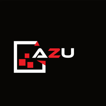  AZU creative minimalist letter logo.  AZU unique vector initials alphabet letter logo design