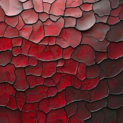 Poster - Cracked Deep Red Textured Wall Surface Background