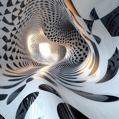 Poster - Dynamic abstract design exploration modern architecture digital art 3d environment inside view creative concepts for innovation