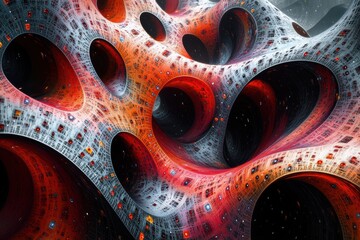 Poster - Colorful fractal structures create an otherworldly visual experience in 3D