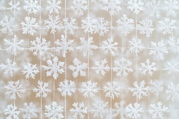 Poster - Intricate pattern of delicate snowflakes forming a winter lace design