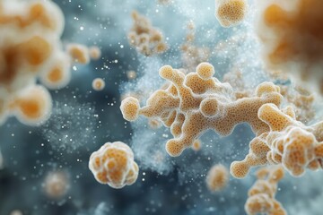 Poster - Nanoparticles create an abstract structure in a vibrant scientific environment
