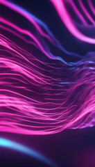 Wall Mural - Abstract futuristic background with pink purple and blue glowing neon moving high speed wave lines l