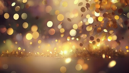 falling bright gold glitter confetti celebration sparkling abstract holiday blur defocused illustrat