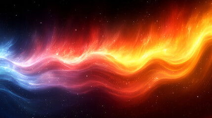 Sticker - Celestial Fire And Ice Cosmic Wave Abstract Art