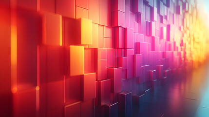 Wall Mural - Abstract Colorful Cube Wall Pattern Design