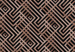 © designermetin - Seamless mocha mousse color geometric artistic maze vector pattern on black background