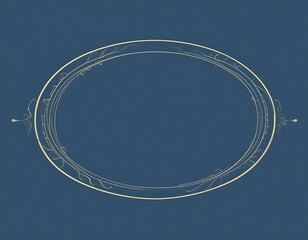 A minimalist oval outline with flowing decorative lines