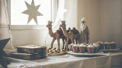 Christmas cupcakes and nativity scene