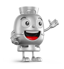 Wall Mural - Cheerful Gas Cylinder Character Front View 3D Render  with transparent background