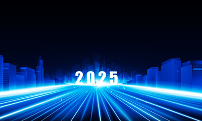 Poster - Abstract open Key Door Light out 2025 city business Light out success background Hitech communication concept innovation background, vector design