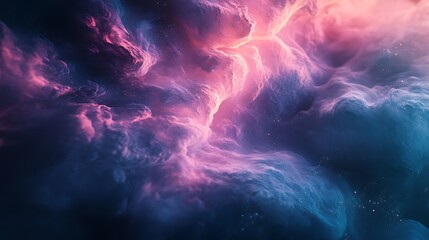 Wall Mural - cosmic nebula pink blue abstract background