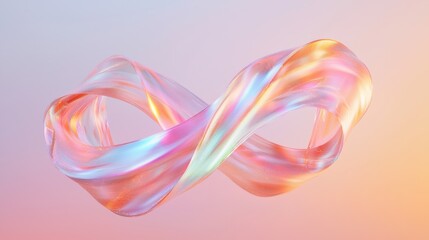 Poster - Abstract floating ribbons in prismatic colors digital art creative design vibrant environment aesthetic viewpoint