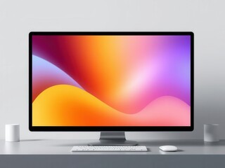 Desktop vector mockup with modern design and layout for showcasing website or app designs, blank, mockup, app