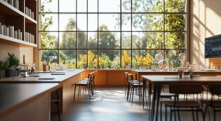 Poster - Bright laboratory with window view.