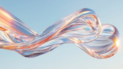Poster - Iridescent flow of prismatic abstract waves digital art vibrant environment artistic viewpoint contemporary concept