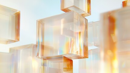 Poster - Dynamic abstract cityscape geometric prism structures digital art futuristic environment aerial perspective visual concept