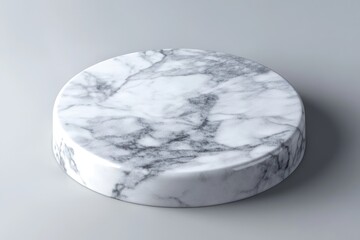 Poster - Marble podium, platform, stage on a solid grey backdrop.