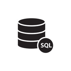 Poster - Sql icon.vector flat black trendy style illustration for web and app..eps