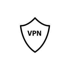 Poster - VPN icon. vector flat black linear illustration for web and app..eps