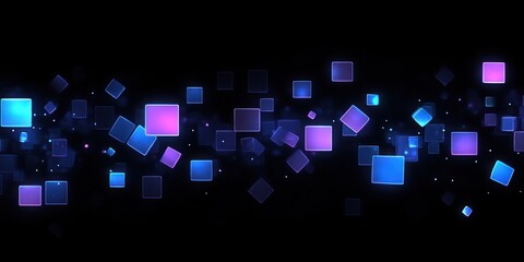 Poster - Abstract glowing squares on dark background.