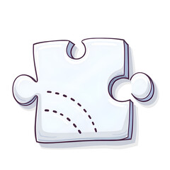 Wall Mural - illustration of a blank puzzle piece ready for customization and creative projects, digital art of i
