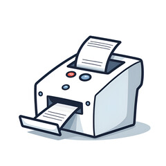 Wall Mural - stylized illustration of a modern printer producing documents with clean lines and vibrant colors, d