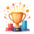 © Wuttichai - Celebrating achievement  a trophy for revenue growth and profit excellence, digital illustration of award representation concept.