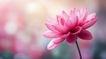 Aufkleber - Serene Pink Lotus Bloom with Soft Glowing Background of Gentle Pastel Colors : Generative AI