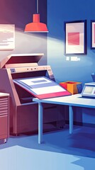 Poster - Large Format Printer In Modern Design Studio Office