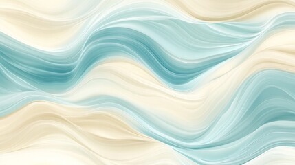 Poster - Fluid wave patterns abstract art digital design soft colors aesthetic modern visuals