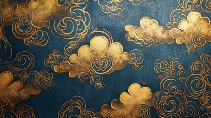 Poster - Artistic clouds abstract design graphic illustration digital environment aerial view creative concept for visual appeal