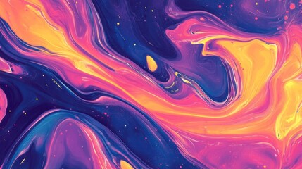 Poster - Dynamic abstract art creation digital space visual artwork vibrant colors close-up perspective fluid design concept