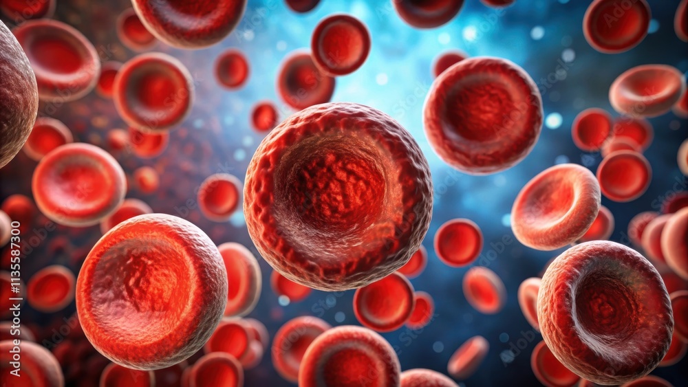 Blood Cell Types Microscope Blood cells under a microscope , erythrocytes, red blood cells ...