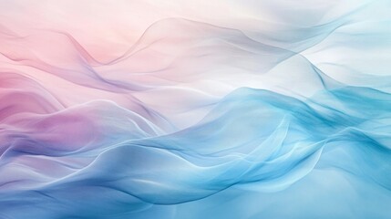 Poster - Flowing abstract waves digital art soft colors tranquil environment elegant viewpoint serenity concept for relaxation