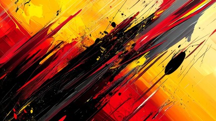 Poster - Dynamic abstract art explosion studio digital artwork vibrant colors close-up energy and movement