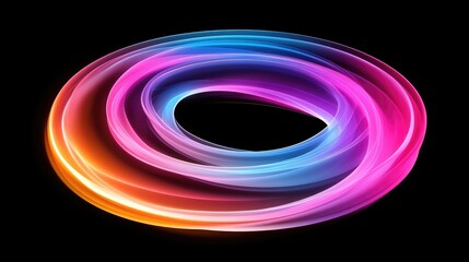 Poster - Abstract Colorful Swirl Design with Soft Light Effects on Black
