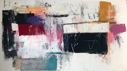 Poster - Abstract Colorful Art with Vibrant Textures and Dynamic Shapes