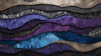 Poster - Textured waves of colorful fabrics abstract art modern design studio setting close-up view visual creativity
