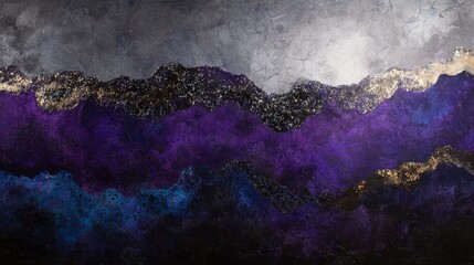 Poster - Abstract mountain landscape artistic painting modern art vibrant colors close-up view creative expression