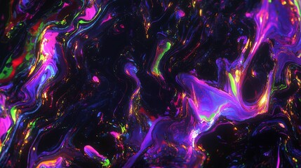 Poster - Colorful Abstract Swirling Patterns in a Dark Background