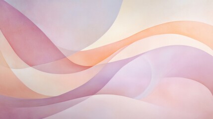 Poster - Abstract waves flowing in soft pastel colors digital art creative design modern aesthetic artistic viewpoint visual harmony