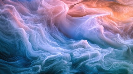 Poster - Ethereal Colorful Swirls in Soft Pastel Hues in Abstract Art