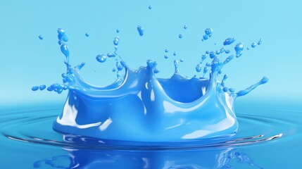 Wall Mural - Stunning Azure Liquid Splash: A Symphony of Blue