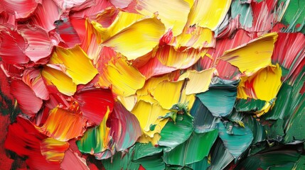 Poster - Vivid abstract painting showcase art studio visual artwork creative environment close-up view colorful expressionism
