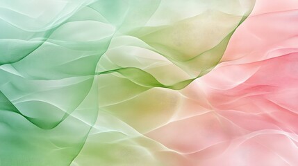 Poster - Soft Abstract Waves in Green and Pink Hues for Artistic Design