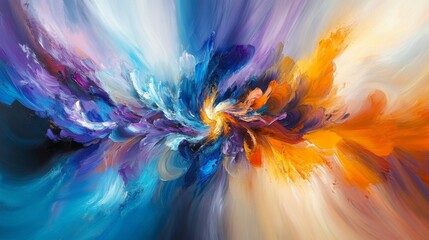 Poster - Dynamic swirls of color abstract art gallery exhibition vibrant modern space close-up view expressive artistry for seo impact